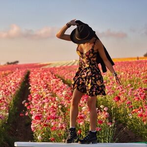 Free People Black Bohemian Cutout Floral Sundress Small